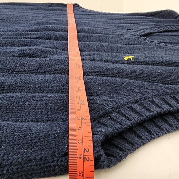 VTG Eddie Bauer Cotton Rib Knit V Neck Sweater Vest Academic Tennis Prep Golf - Picture 7 of 8